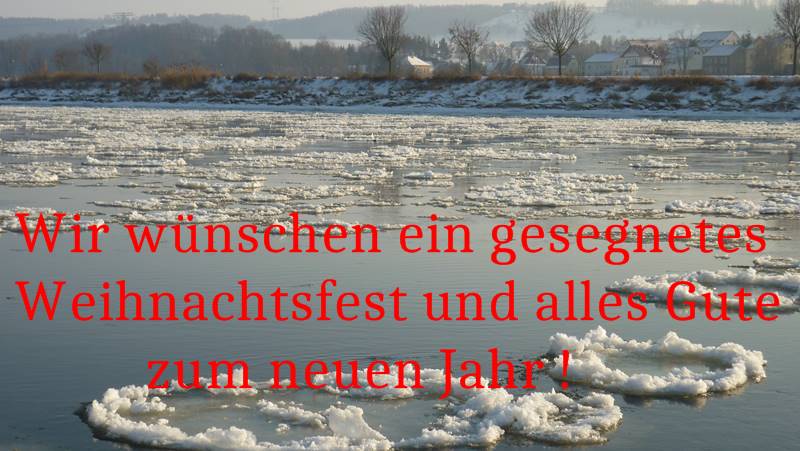 Elbe Winter Neujahrsgruß
